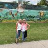 With my friend Lisa in front of the mural I helped to create.